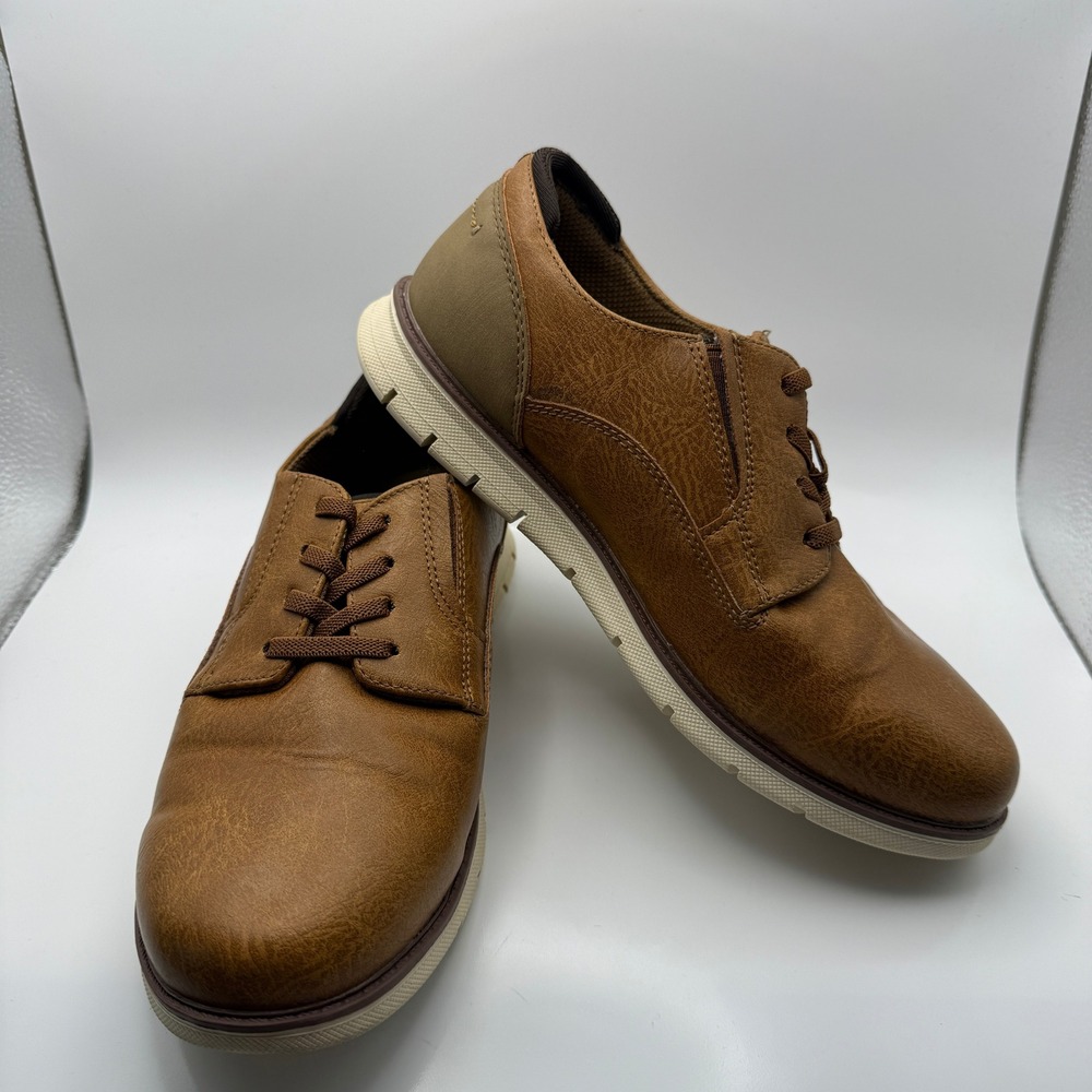 Crown Vintage Bob WW Kids Brown Faux Leather Oxford Dress Shoes Size 5W